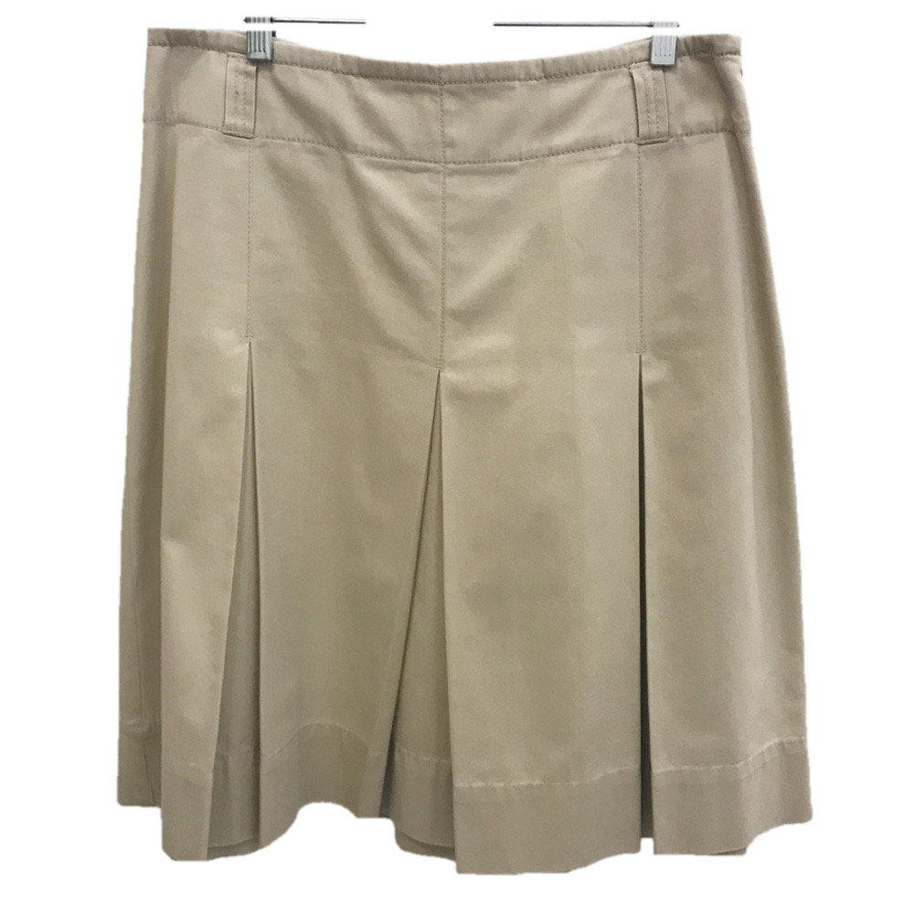 DKNY Beige Pleated Flare Skirt
